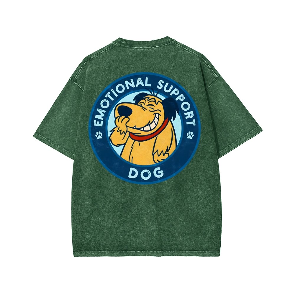 Dog Support Or Not? Front And Back Printing Washed T-shirt