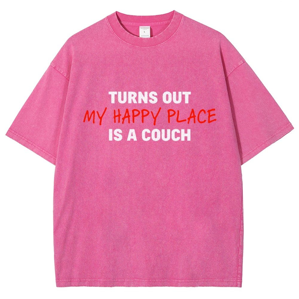 My Happy Place Is A Couch Vintage Distressed T-shirt