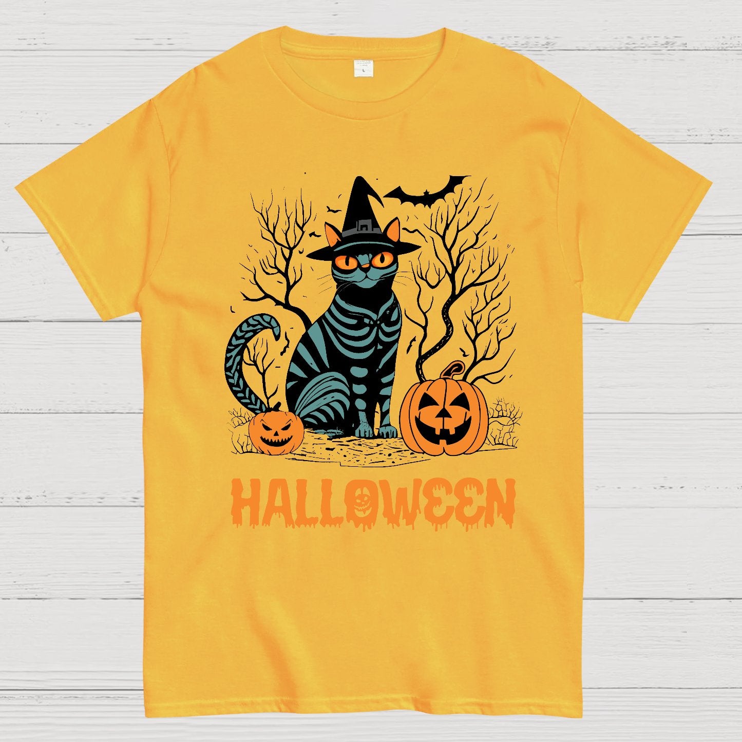 Halloween Black Cat Geeky T-Shirt