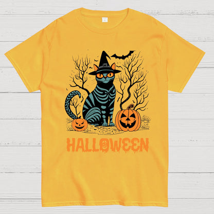 Halloween Black Cat Geeky T-Shirt