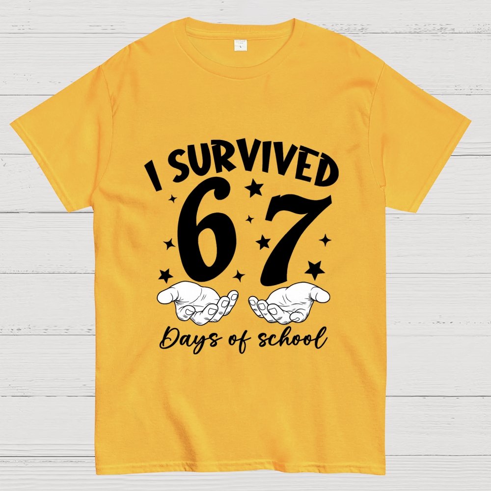 I Survived 67 Days of School Funny Meme Geek T-Shirt
