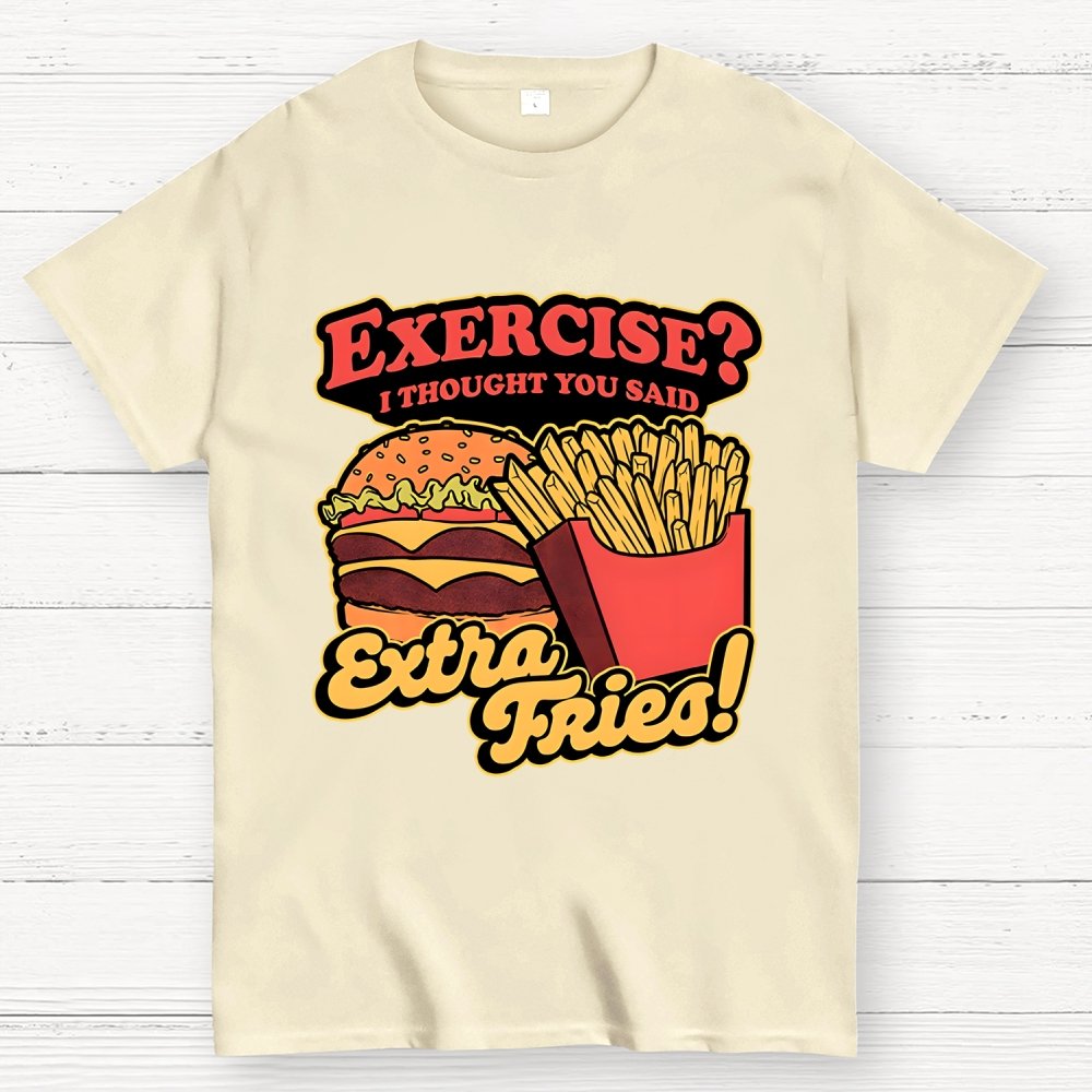 Burger Fries Exercise Geek T-Shirt