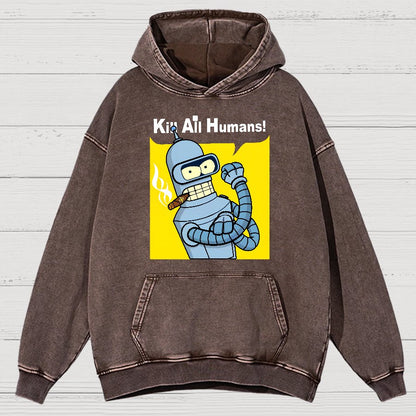 We Can Kill All Humans Vintage Distressed Hoodie