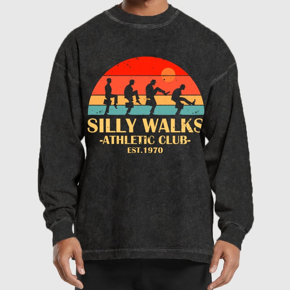 Silly Walks - Athletic Club Washed Long Sleeve Tee