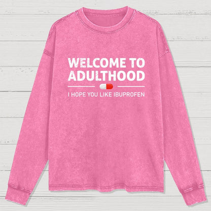 Adulthood Washed Long Sleeve Tee