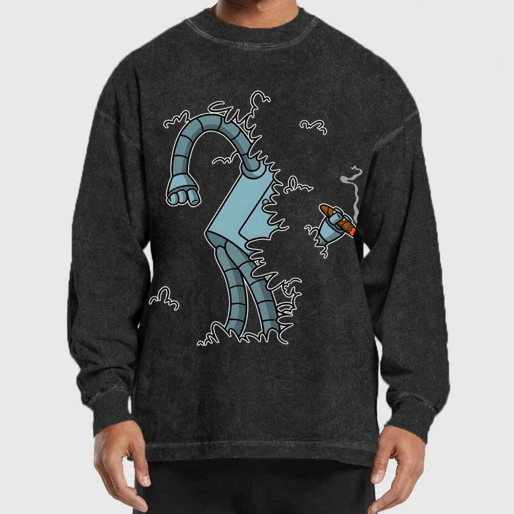 Bite My Shiny Metal Rod Washed Long Sleeve Tee