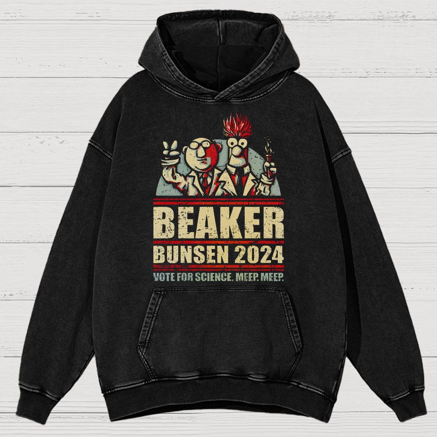 Vote For Science Geeky Vintage Distressed Hoodie
