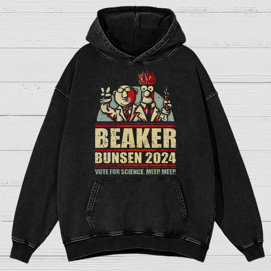 Vote For Science Geeky Vintage Distressed Hoodie
