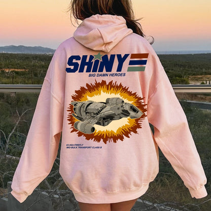 Shiny Heroes Printed Back Cotton Hoodie