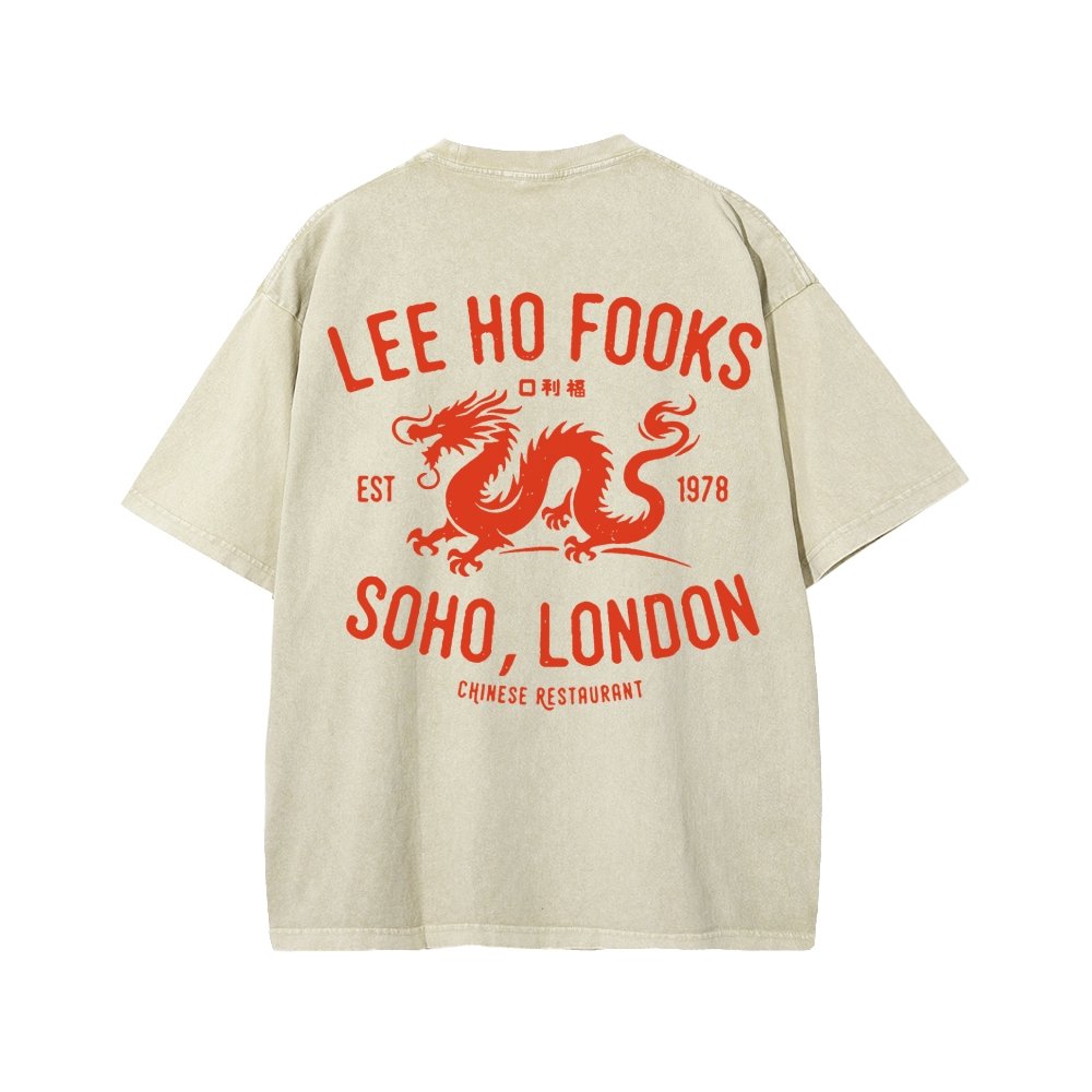 Lee Ho Fooks Front And Back Printing Washed T-shirt