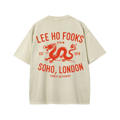 Lee Ho Fooks Front And Back Printing Washed T-shirt