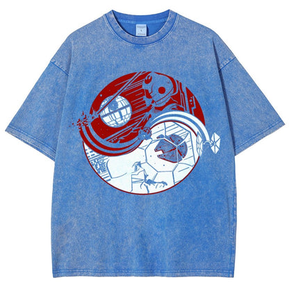 Yin Yang Vintage Distressed T-shirt