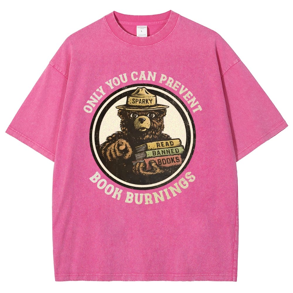 Only You Can Prevent Book Burnings Vintage Distressed T-shirt