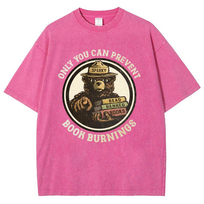 Only You Can Prevent Book Burnings Vintage Distressed T-shirt