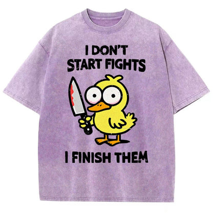 I Don't Start Fights Vintage Distressed T-shirt