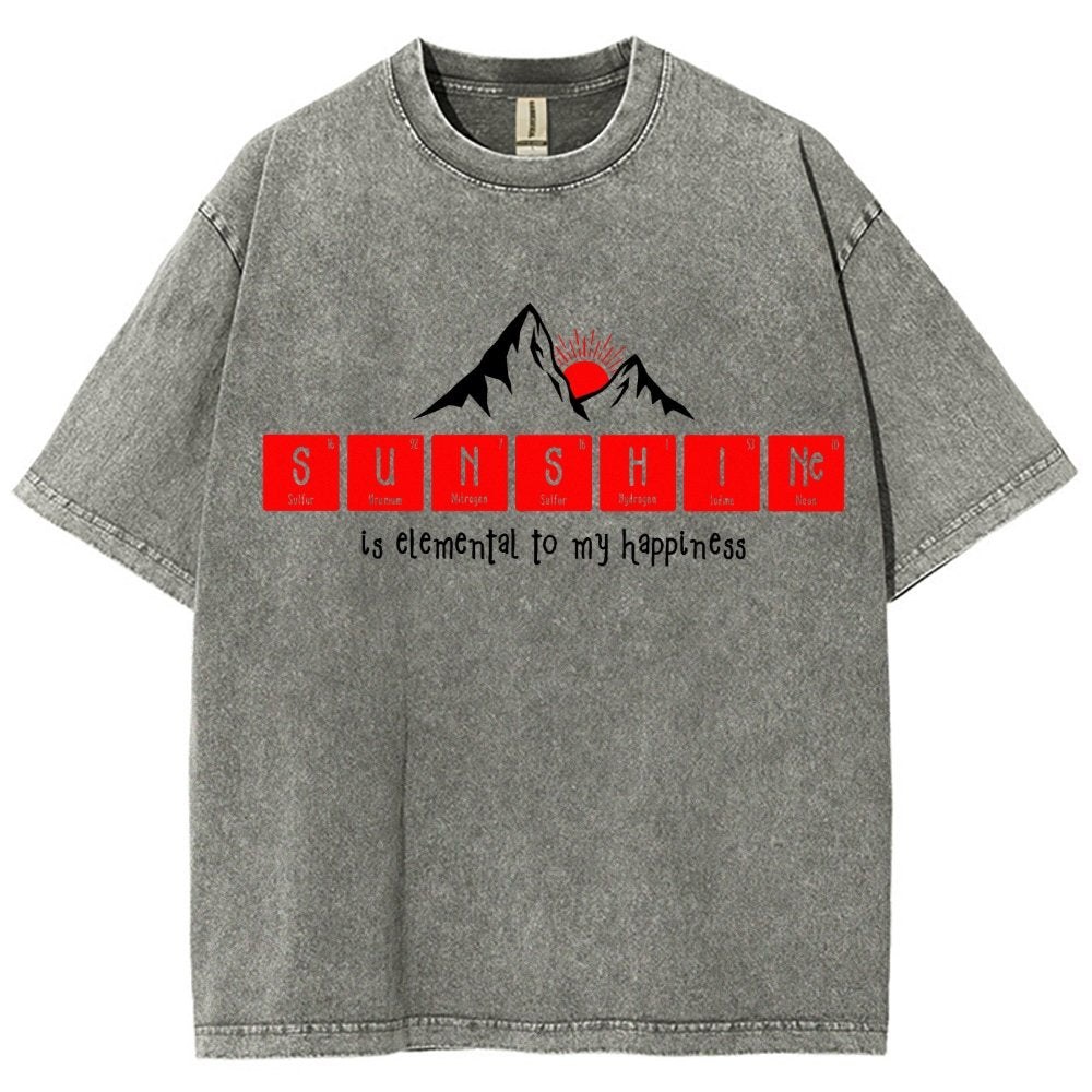 Sunshine Equals Happiness Vintage Distressed T-shirt