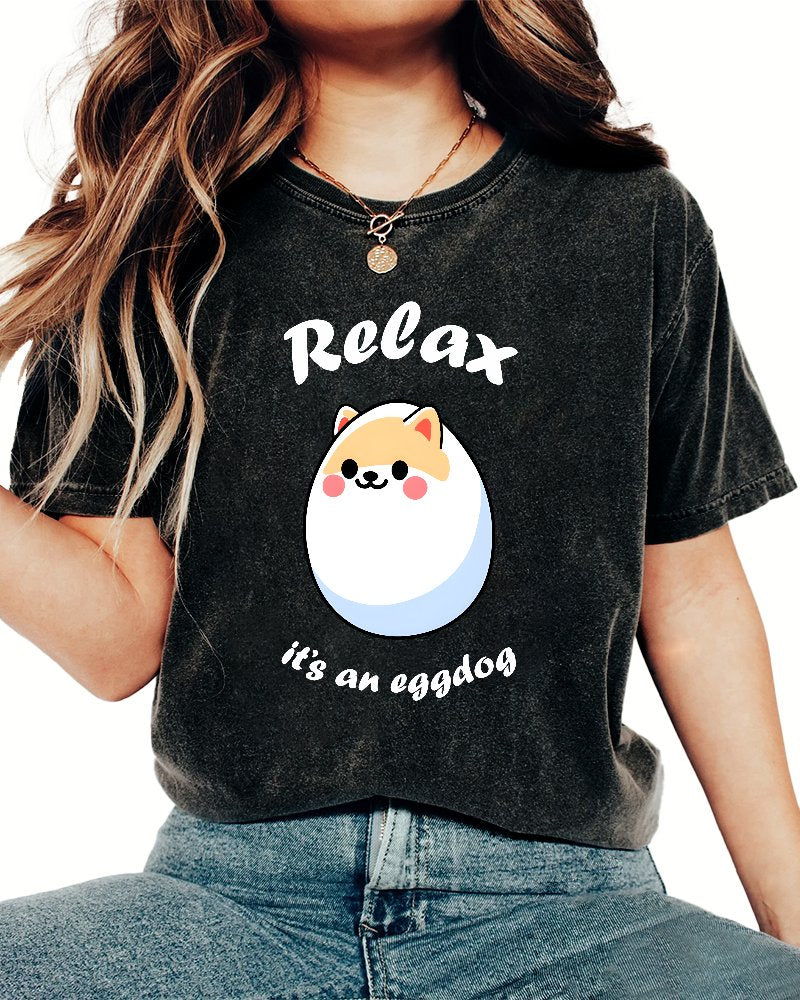 Relax it's an Eggdog Vintage Distressed T-shirt