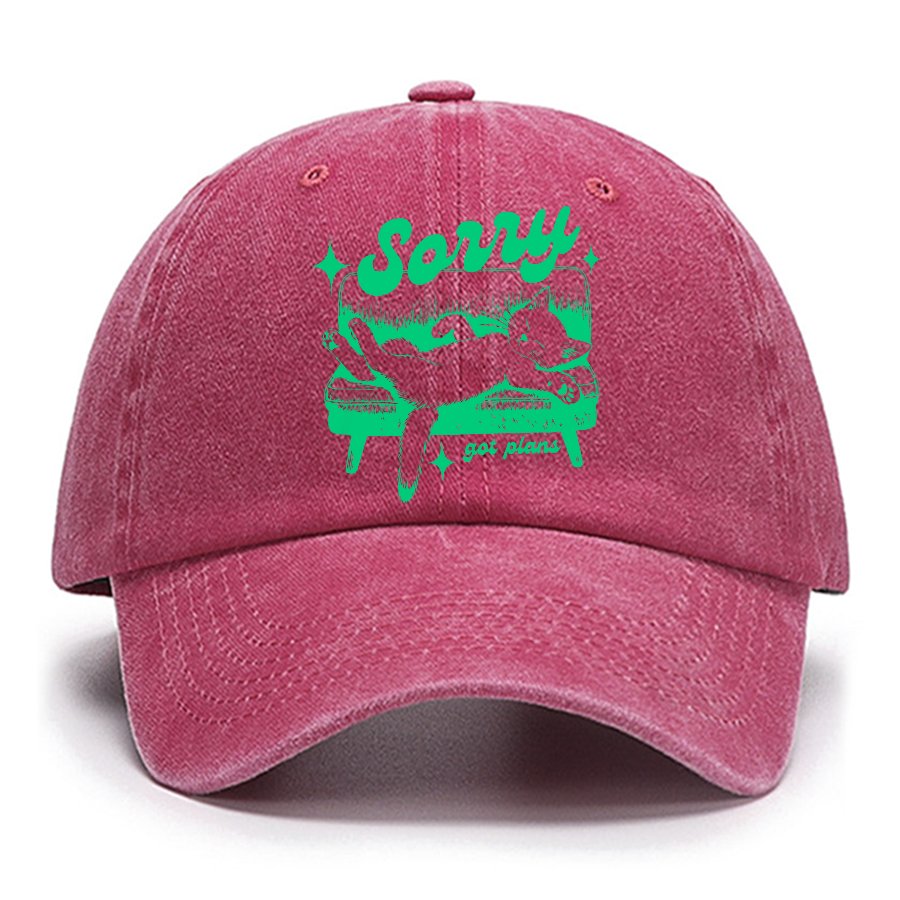 Sorry Got Plans Funny Cat Cotton Hat