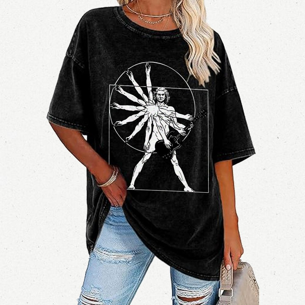 Vitruvian Man Vintage Distressed T-shirt