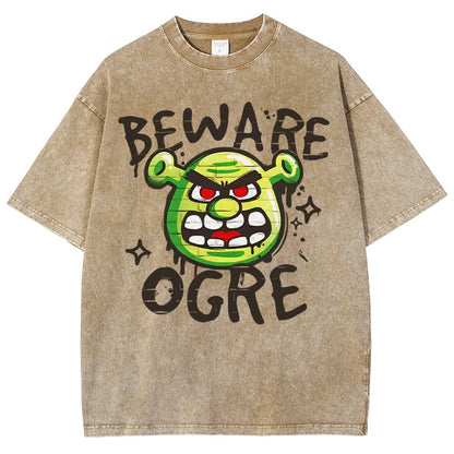 Beware Ogre Graffiti Vintage Distressed T-shirt