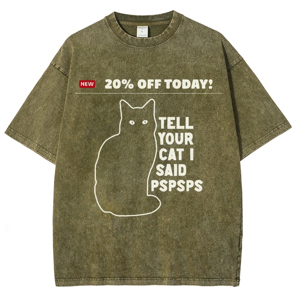Tell Your Cat Vintage Distressed T-shirt