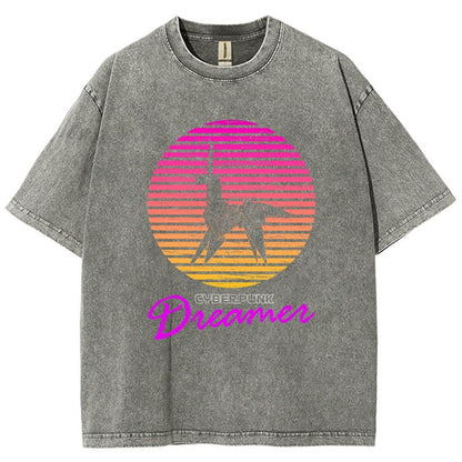 Cyberpunk Dreamer Vintage Distressed T-shirt