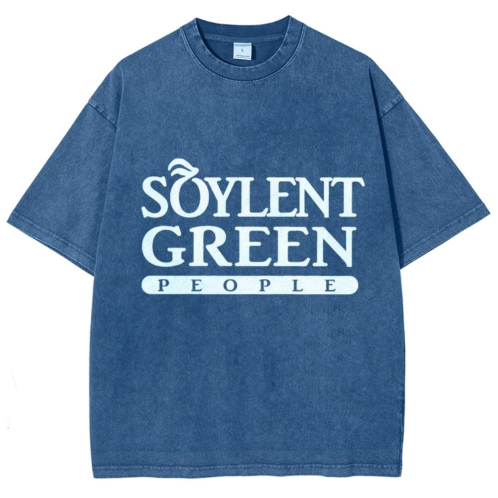 Mystery Green People Vintage Distressed T-shirt