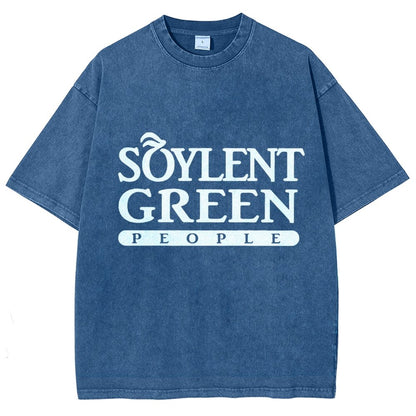 Mystery Green People Vintage Distressed T-shirt