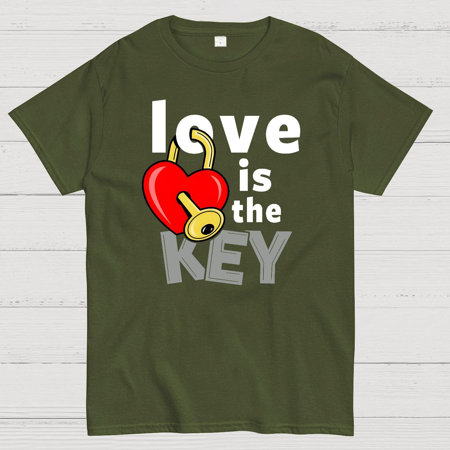 Love Is The Key Cool Valentine Slogan Geek T-Shirt