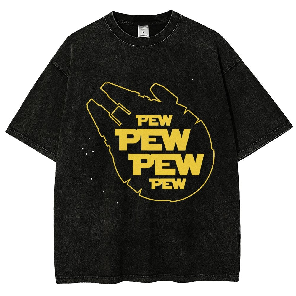 Pew Pew Starship Vintage Distressed T-shirt