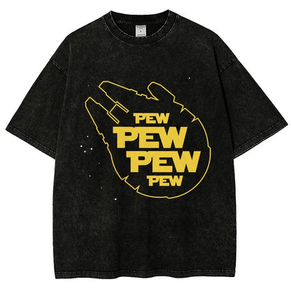 Pew Pew Starship Vintage Distressed T-shirt
