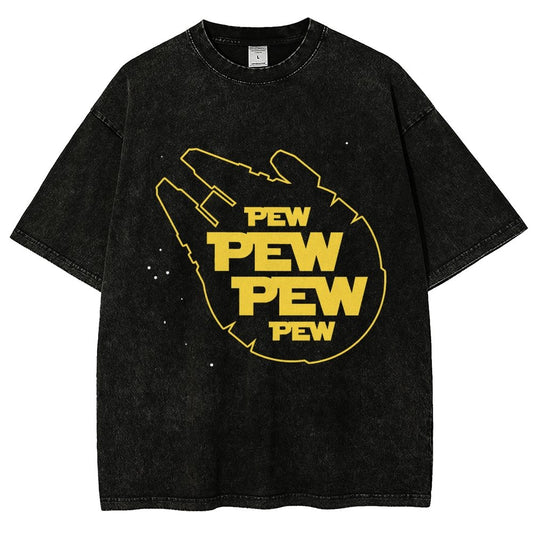 Pew Pew Starship Vintage Distressed T-shirt