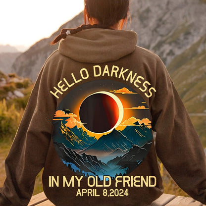 Hello Darkness My Old Friend Nerdy Graphic Geek Printed Back Cotton Hoodie