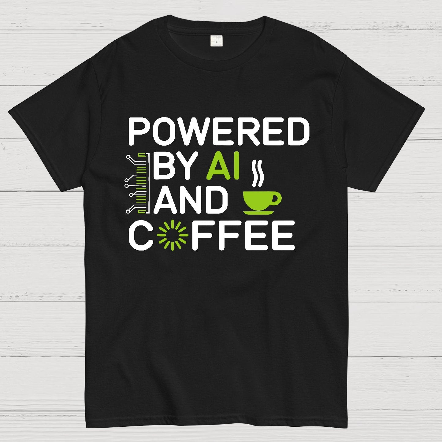 Powered By AI And Coffee Geek T-Shirt