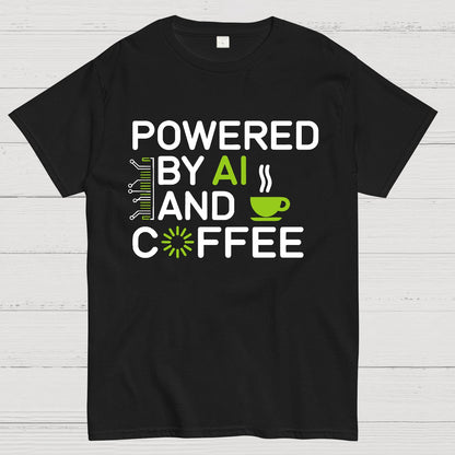 Powered By AI And Coffee Geek T-Shirt