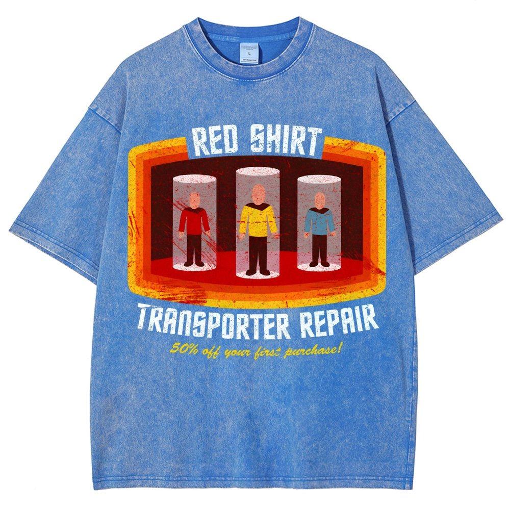 Red Shirt Spacecraft Repair Vintage Distressed T-shirt