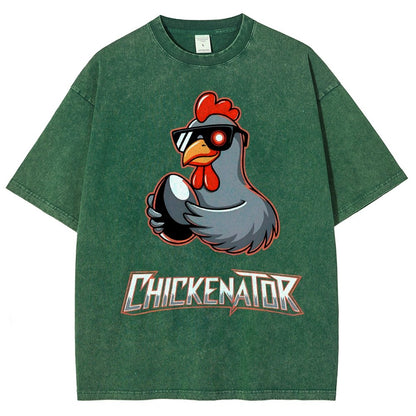 Chickenator The Future Chicken Vintage Distressed T-shirt