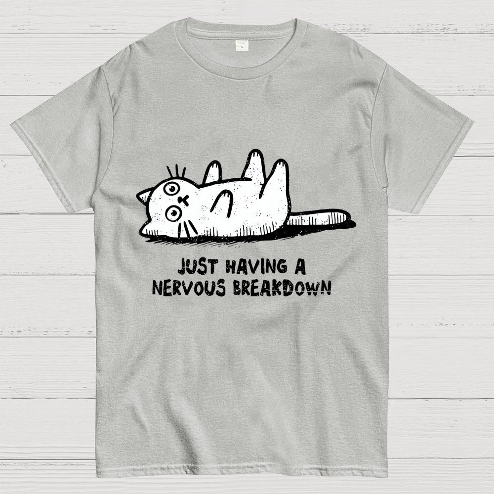 Nervous Breakdown Cat Geek T-Shirt