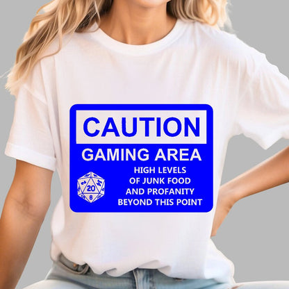 CAUTION GAMING AREA Geek T-Shirt