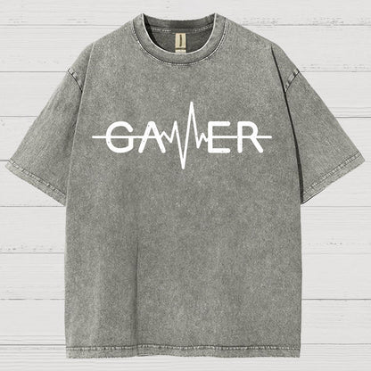Gamer Heartbeat Vintage Distressed T-shirt