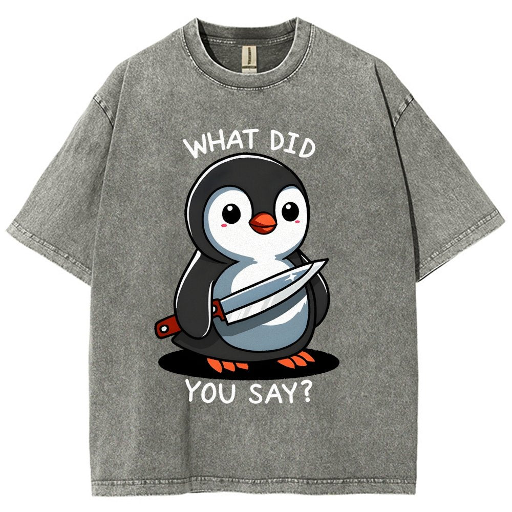 What Did You Say？Vintage Distressed T-shirt