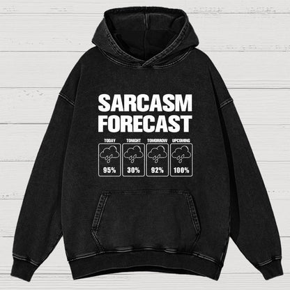 Sarcasm Forecast Vintage Distressed Hoodie