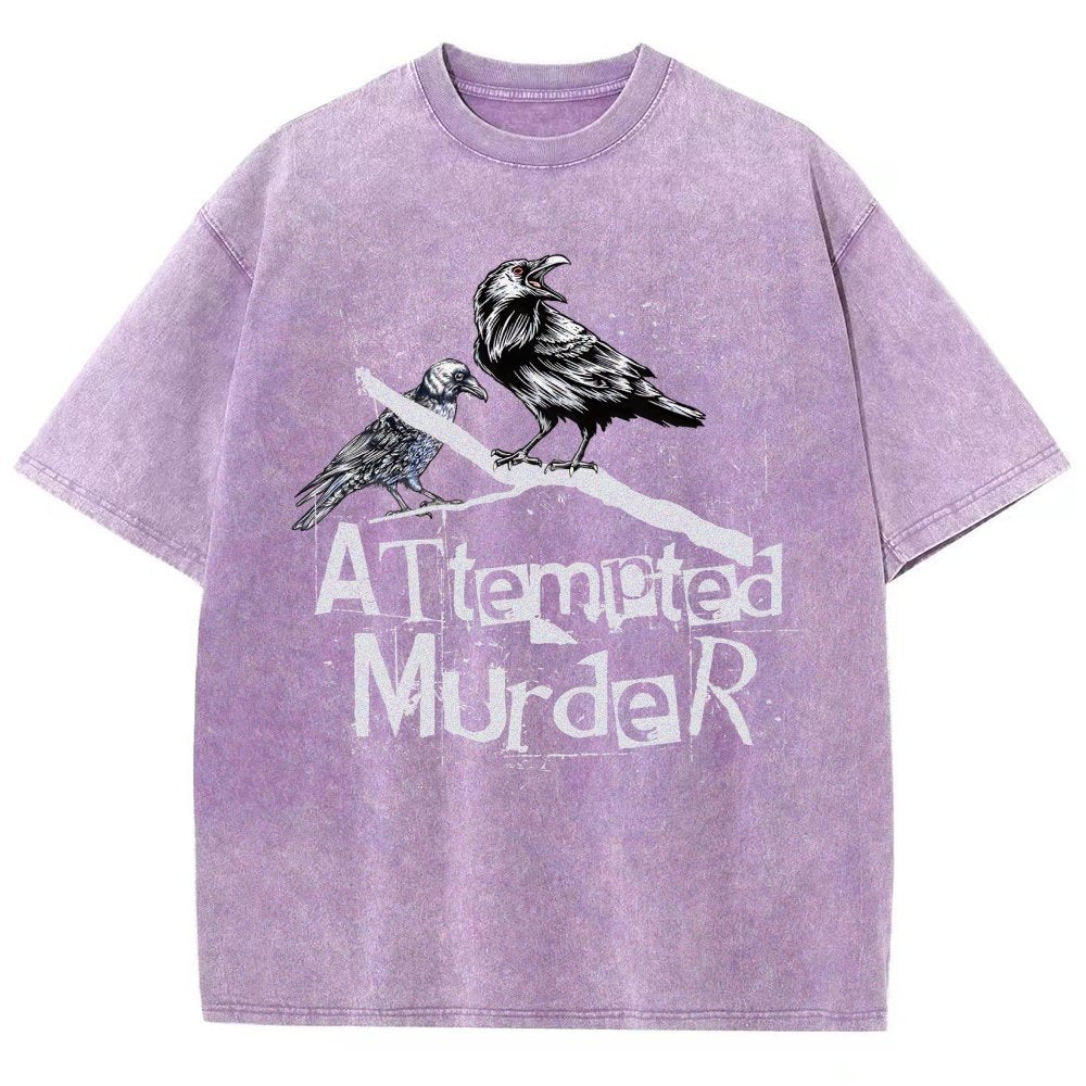 Attempted Murder Crows Vintage Distressed T-shirt