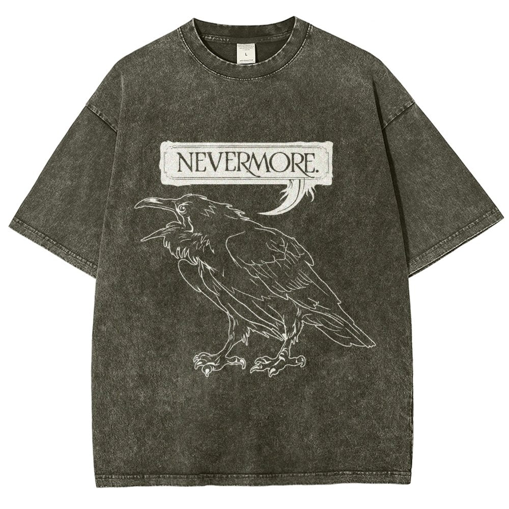 Nevermore Raven Vintage Distressed T-shirt