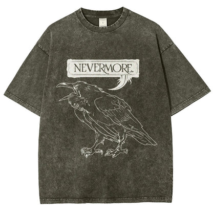 Nevermore Raven Vintage Distressed T-shirt