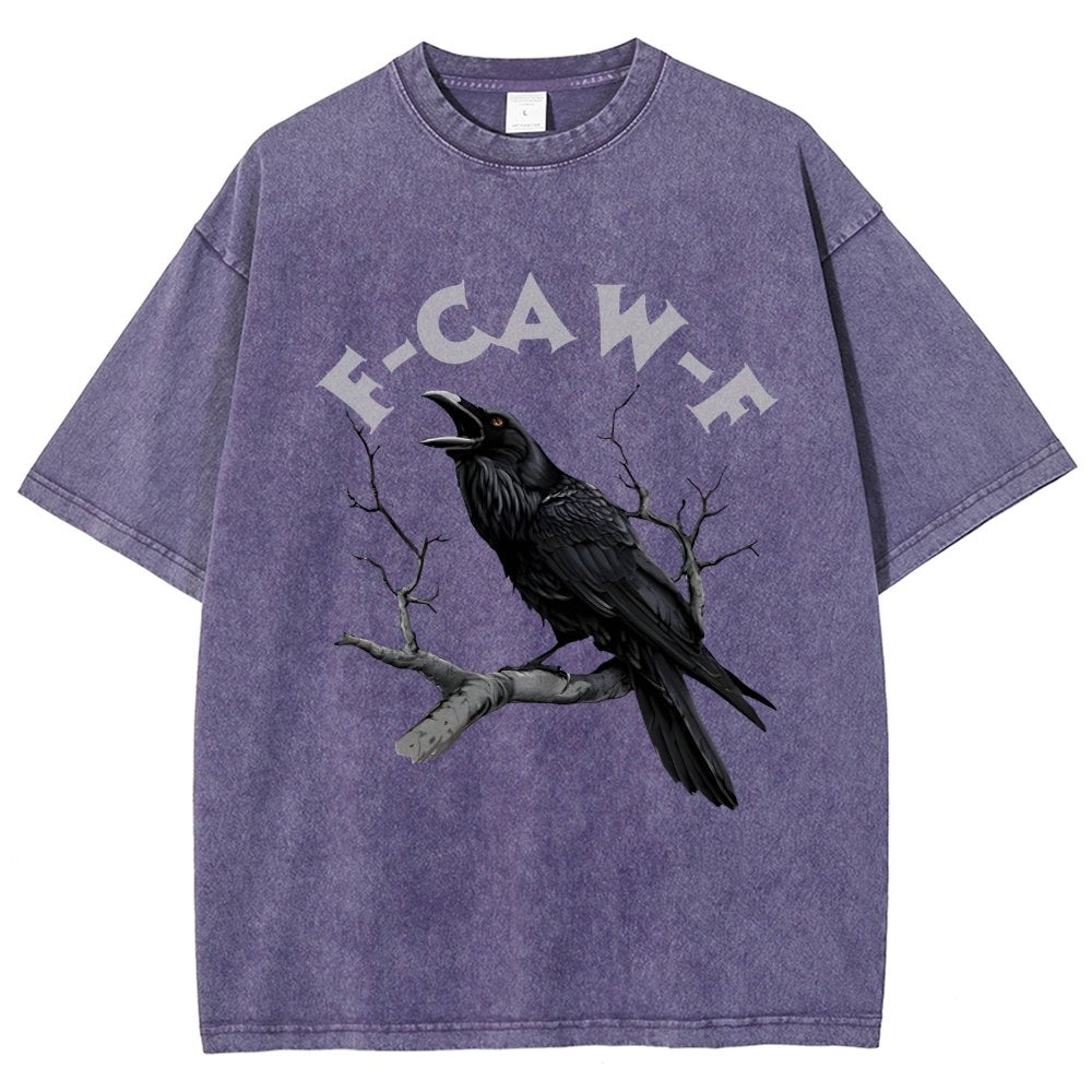 F-Caw-F Funny Crow Vintage Distressed T-shirt