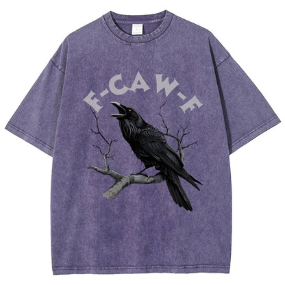 F-Caw-F Funny Crow Vintage Distressed T-shirt