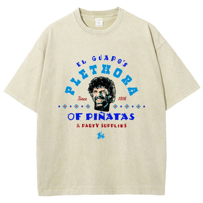 A Character's Plethora Of Pinatas & Party Supplies Vintage Distressed T-shirt