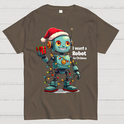 I Want A Robot For Christmas Geek T-Shirt