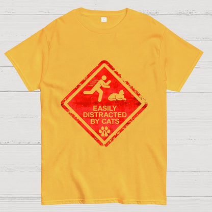 Cat Distraction Warning Geek T-Shirt